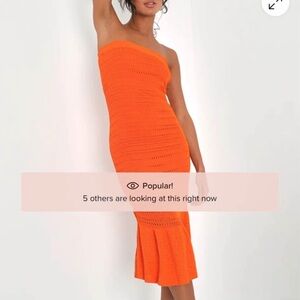 Lulu's Orange Asymmetrical One-Shoulder Bodycon Dress